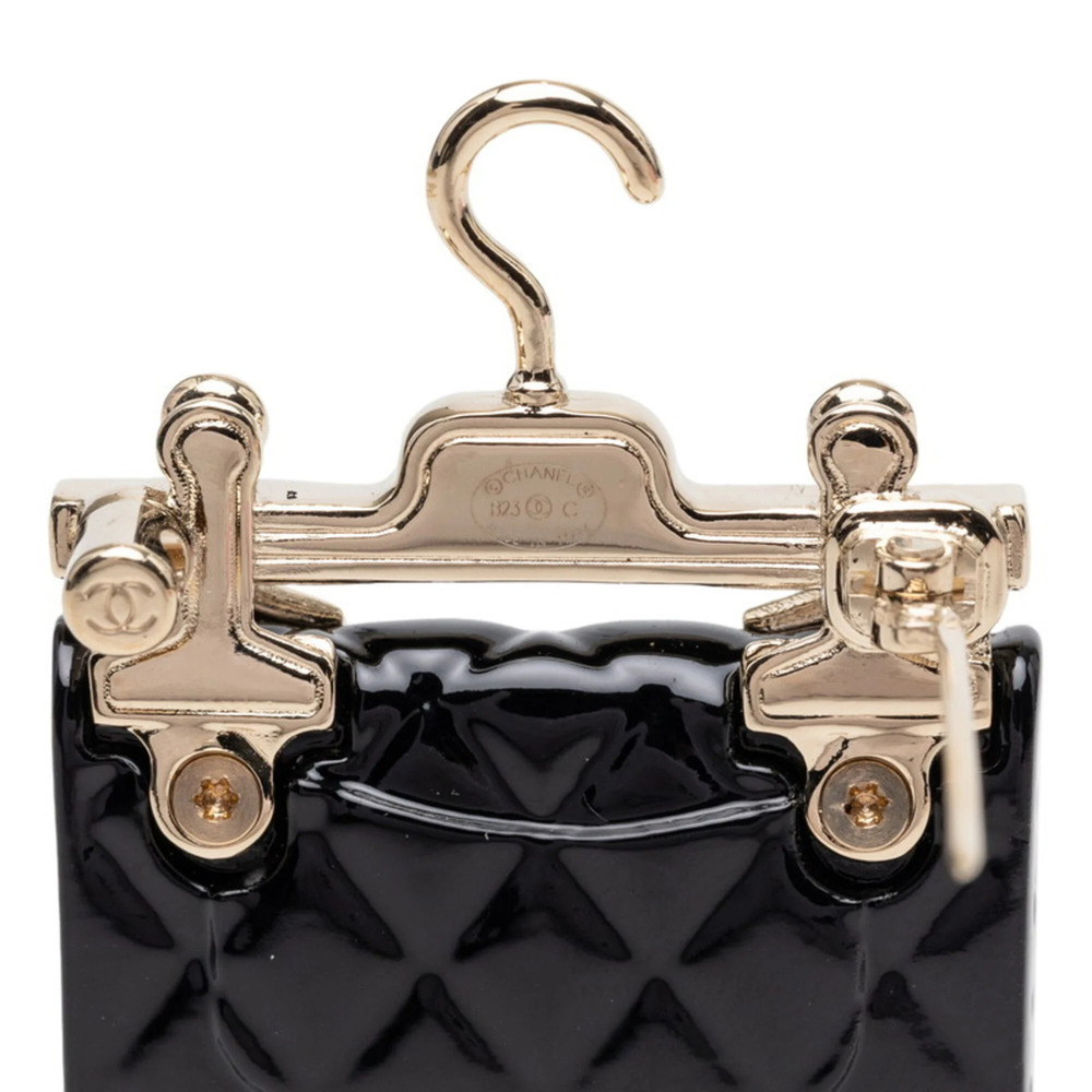 CHANEL Authentic Black Pearl Logo Brooch - Picture 3 of 3